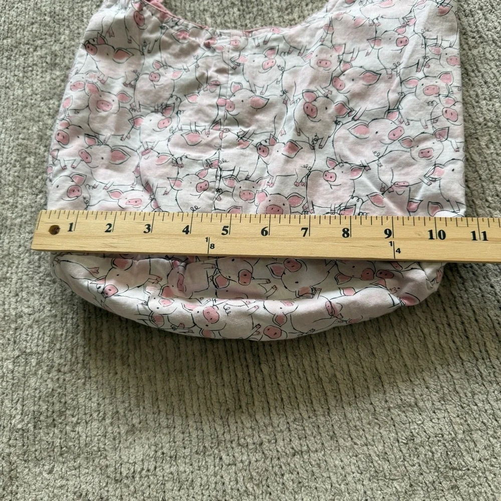 Handmade Pig Print Hobo Bag Pink Cotton Shoulder Bag Cottagecore‎